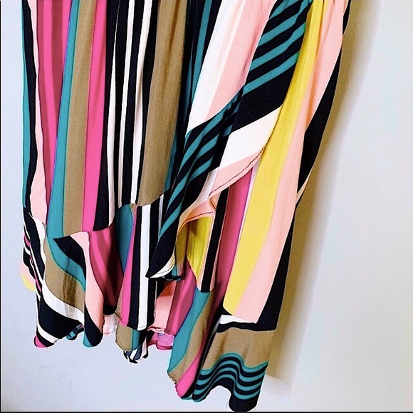 🆕🔥EXPRESS SILKY&SEXY MULTICOLORED FLOWY DRESS!!ASYMETRICAL BEAUTIFUL COLORS!! - Picture 4 of 13